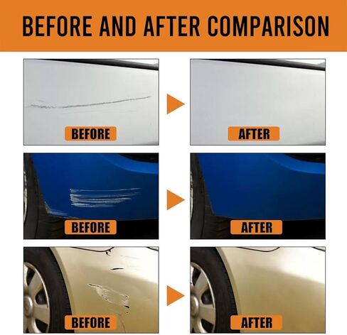 شمع إصلاح الخدوش للسيارة، مزيل خدوش السيارة الجديد 2024، مزيل الخدوش للمركبات، مجموعة شمع تلميع معجون إصلاح خدوش السيارة مع مسح وإسفنجة (قطعتان) in Kuwait