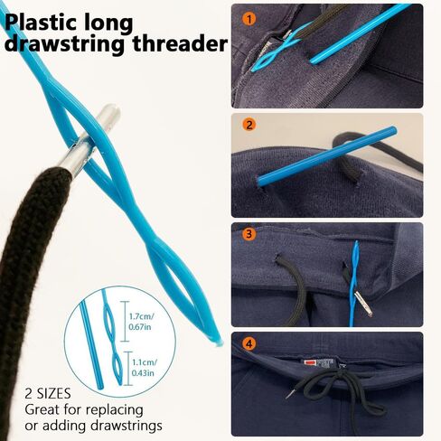 Hoodie String Replacement Drawstring Cord - Hoodie String with Easy Threader for Sweatpants Shorts Pants Jackets Coats (Black&White) in Saudi Arabia