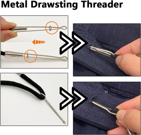 Hoodie String Replacement Drawstring Cord - Hoodie String with Easy Threader for Sweatpants Shorts Pants Jackets Coats (Black&White) in Saudi Arabia