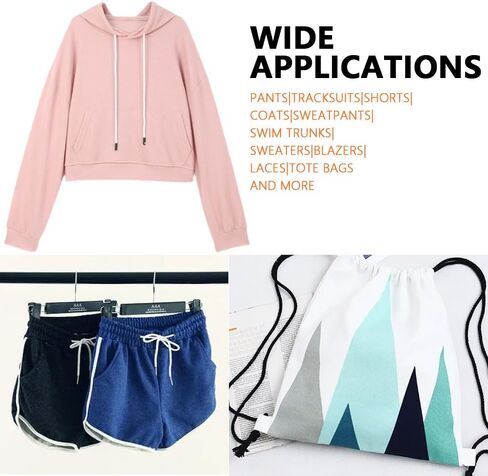 Hoodie String Replacement Drawstring Cord - Hoodie String with Easy Threader for Sweatpants Shorts Pants Jackets Coats (Black&White) in Saudi Arabia