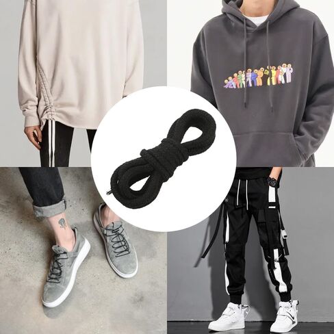 Hoodie String Replacement Drawstring Cord - Hoodie String with Easy Threader for Sweatpants Shorts Pants Jackets Coats (Black&White) in Saudi Arabia