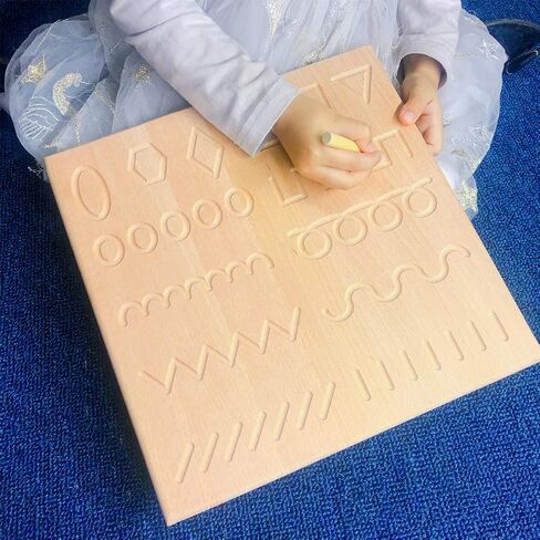 لوحات تتبع الأرقام الأبجدية من Mfumyy Montessori خشبية مزدوجة الجوانب لتعلم الكتابة ABC 123 لوحة ممارسة الكتابة للأطفال في مرحلة ما قبل المدرسة، لوازم المدرسة المنزلية (ABC+123 لوحة) in Saudi Arabia