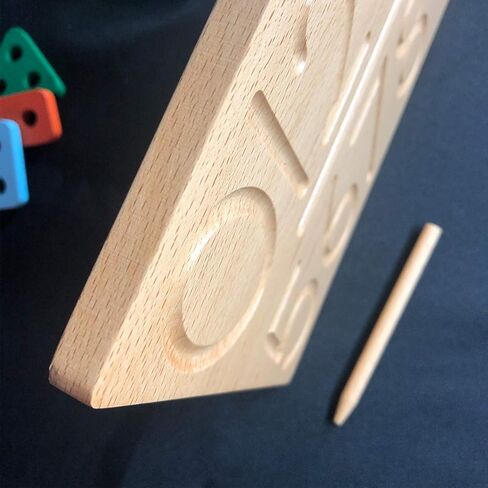 Mfumyy Montessori Alphabet Number Tracing Boards Double Sided Wooden Learn to Write ABC 123 Board Writing Practice Board for Kids Preschool Educational Toy,Homeschool Supplies (ABC+123 Board) in Saudi Arabia