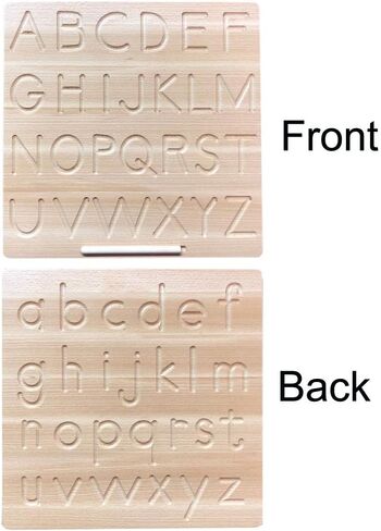 Mfumyy Montessori Alphabet Number Tracing Boards Double Sided Wooden Learn to Write ABC 123 Board Writing Practice Board for Kids Preschool Educational Toy,Homeschool Supplies (ABC+123 Board) in Saudi Arabia