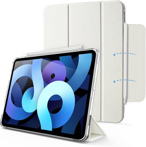 MYGROO for iPad Air 5th Generation case 2022, Air 4th Generation case, Tri-fold Smart Cover with Clear Shell,Auto Sleep and Wake,Slim and Lightweight,Misty Blue in Saudi Arabia