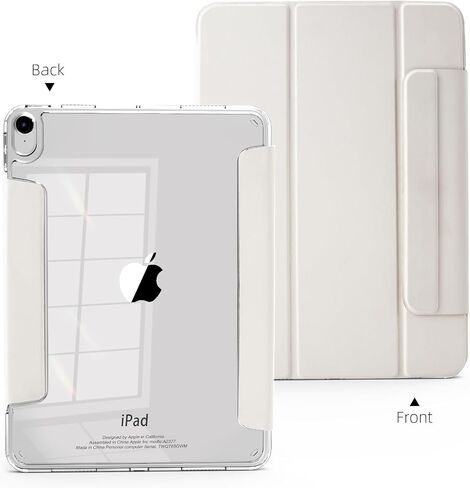 MYGROO for iPad Air 5th Generation case 2022, Air 4th Generation case, Tri-fold Smart Cover with Clear Shell,Auto Sleep and Wake,Slim and Lightweight,Misty Blue in Saudi Arabia