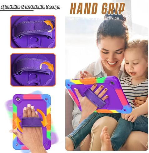 Herize Case Compatible with Galaxy Tab A9+ Plus 11 Inch Model SM-X210/X216/X218 with Screen Protector Pen Holder Stand Shoulder Strap Handle Grip | Black in Saudi Arabia