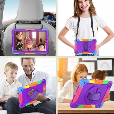 Herize Case Compatible with Galaxy Tab A9+ Plus 11 Inch Model SM-X210/X216/X218 with Screen Protector Pen Holder Stand Shoulder Strap Handle Grip | Black in Saudi Arabia