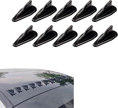 Flygun 10 PCS Car Shark Fin Tail Simulation Antenna, ABS Self-Adhesive EVO Style Anti-Static Roof Diffuser, Car Decoration Modification Accessories, Suitable for Most Cars and SUVs (Black #00) in Saudi Arabia