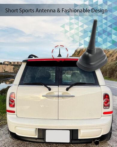 Small Type Roof Antenna Base with Rubber Gasket&Short Sport Antenna Fit for Mini Cooper/Cooper S Clubman R55 2008 2009 2010,Fit for Mini Cooper/Cooper S Hatchback R56 2007 2008 2009 2010 in Saudi Arabia