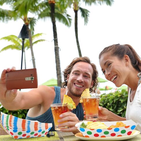 150 قطعة من قوارب الطعام الورقية سعة 3 رطل، صواني ورقية شديدة التحمل، زخارف منقط ناتشو للاستعمال مرة واحدة، قوارب تقديم لحفلات الامتياز، الناتشوز، البطاطس المقلية، النقانق، الفشار in Kuwait