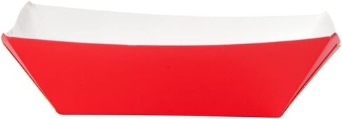 Restaurantware Bio Tek 6 Ounce Boat Paper Boats 50 Disposable #40 Food Trays - PE Lining Durable Red Paper Food Baskets For Concession Stands Picnics or Fairs Stackable in Saudi Arabia