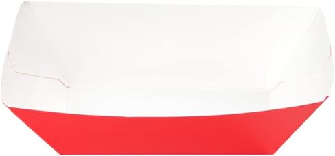 Restaurantware Bio Tek 6 Ounce Boat Paper Boats 50 Disposable #40 Food Trays - PE Lining Durable Red Paper Food Baskets For Concession Stands Picnics or Fairs Stackable in Saudi Arabia