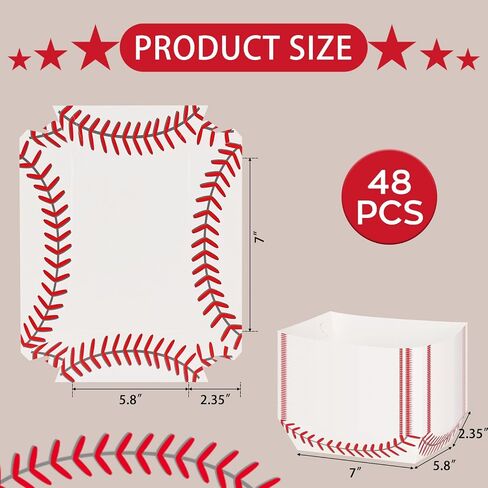 Pro.me Paper Food Trays for Party Decorations,Disposable Nacho Trays,Baseball Food Boats for Parties and Hot Dogs,Events, Snacks, Candy（48 Pack 3lb） in Saudi Arabia