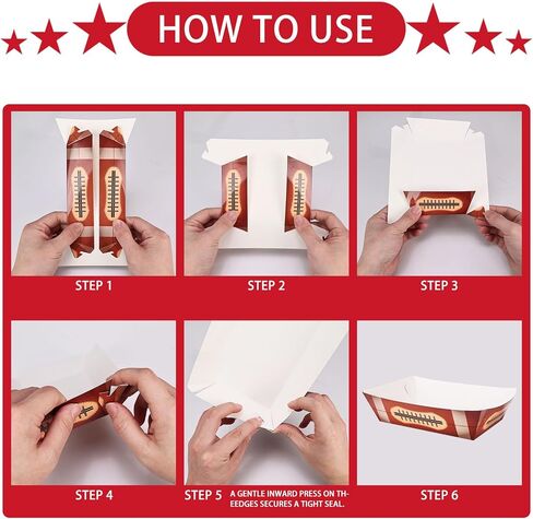 Pro.me Paper Food Trays for Party Decorations,Disposable Nacho Trays,Baseball Food Boats for Parties and Hot Dogs,Events, Snacks, Candy（48 Pack 3lb） in Saudi Arabia