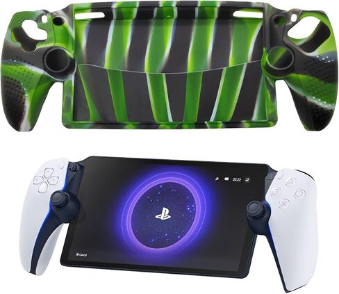 for PlayStation Portal Case Silicone Soft Case Stripes Shock-Absorption Anti-Fingerprint Scratch Resistant Camouflage Case for PS Portal Blue in Saudi Arabia