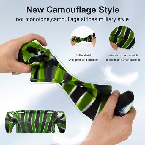 for PlayStation Portal Case Silicone Soft Case Stripes Shock-Absorption Anti-Fingerprint Scratch Resistant Camouflage Case for PS Portal Blue in Saudi Arabia