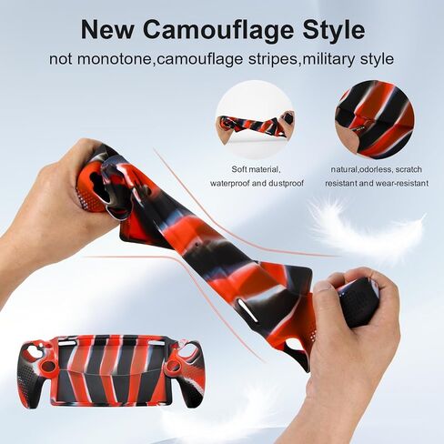 for PlayStation Portal Case Silicone Soft Case Stripes Shock-Absorption Anti-Fingerprint Scratch Resistant Camouflage Case for PS Portal Blue in Saudi Arabia