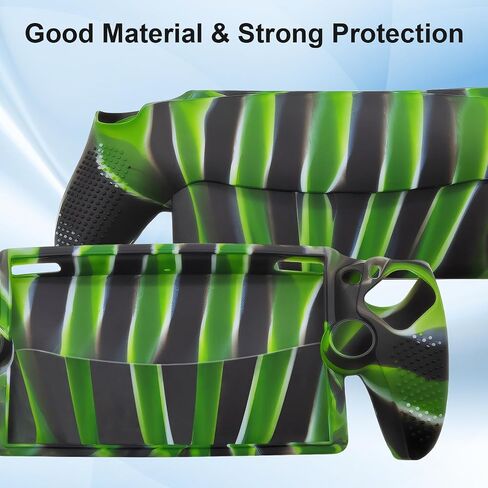 for PlayStation Portal Case Silicone Soft Case Stripes Shock-Absorption Anti-Fingerprint Scratch Resistant Camouflage Case for PS Portal Blue in Saudi Arabia