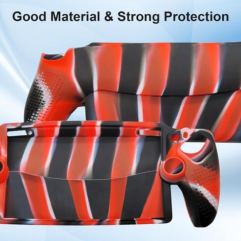 for PlayStation Portal Case Silicone Soft Case Stripes Shock-Absorption Anti-Fingerprint Scratch Resistant Camouflage Case for PS Portal Blue in Saudi Arabia
