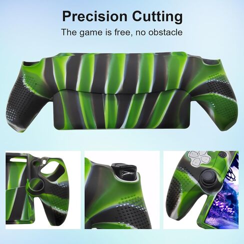for PlayStation Portal Case Silicone Soft Case Stripes Shock-Absorption Anti-Fingerprint Scratch Resistant Camouflage Case for PS Portal Blue in Saudi Arabia