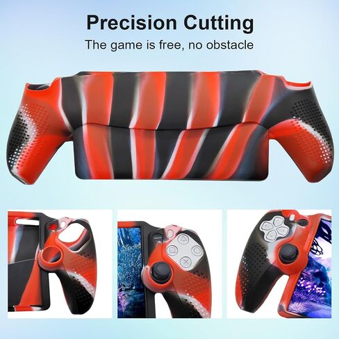for PlayStation Portal Case Silicone Soft Case Stripes Shock-Absorption Anti-Fingerprint Scratch Resistant Camouflage Case for PS Portal Blue in Saudi Arabia