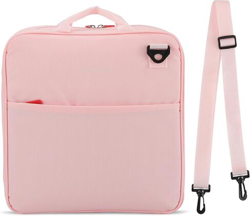 حافظة سحاب GXaryFulin مع حزام كتف ومقبض، 3 حلقات دائرية للوازم المكتبية والمدرسية، وردي in Kuwait