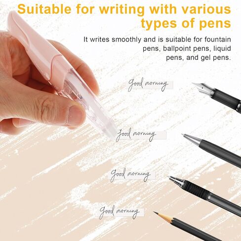 شريط تصحيح أبيض قابل لإعادة الملء من Bewudy، قلم تصحيح أبيض قابل للسحب مع عبوتين إضافيتين، 1/5 بوصة × 236 بوصة (5 مم × 6 م)، أداة توزيع على شكل قلم للوازم المدرسية المكتبية (أزرق وردي) in Kuwait