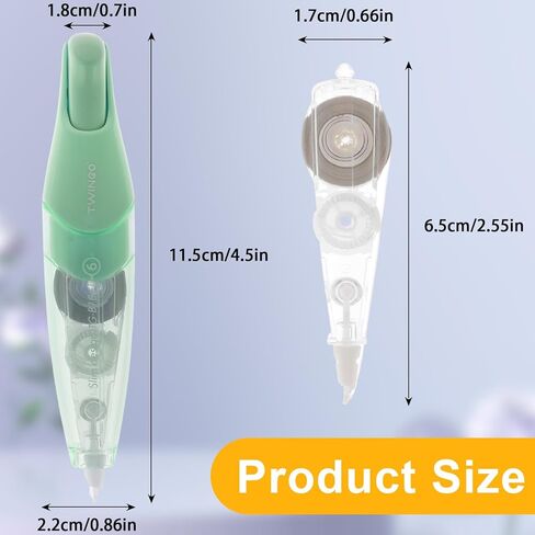 شريط تصحيح أبيض قابل لإعادة الملء من Bewudy، قلم تصحيح أبيض قابل للسحب مع عبوتين إضافيتين، 1/5 بوصة × 236 بوصة (5 مم × 6 م)، أداة توزيع على شكل قلم للوازم المدرسية المكتبية (أزرق وردي) in Kuwait