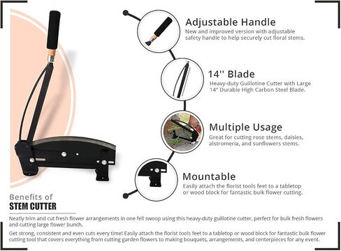 قاطعة جذع زهرة لاركسيلك الطازجة | شفرة مقاس 14 بوصة مع مزلاج أمان | شديدة التحمل، قابلة للتركيب على الطاولة | مثالية لزراعة الزهور والبستنة | أداة تجارية سهلة الاستخدام in Kuwait