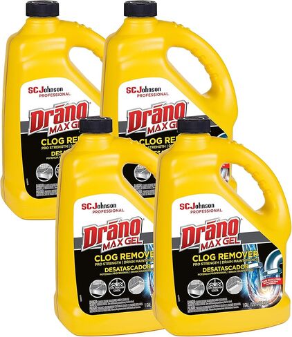 جل SC Johnson Professional Drano Max لإزالة الانسداد، 128 أونصة سائلة (عبوة من 4 قطع) in Kuwait