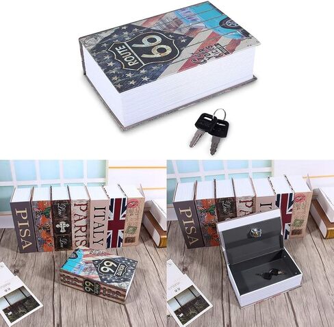 CHICIRIS Diversion Book Storage Box, Dictionary Box Lock Book with Key Lock and Fireproof Money Bag, Diversion Book Hidden for Home, Office, Travel (Pisa Leaning Tower Type) in Saudi Arabia