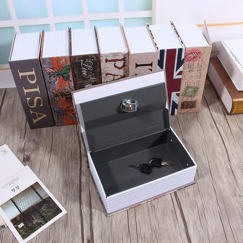 CHICIRIS Diversion Book Storage Box, Dictionary Box Lock Book with Key Lock and Fireproof Money Bag, Diversion Book Hidden for Home, Office, Travel (Pisa Leaning Tower Type) in Saudi Arabia