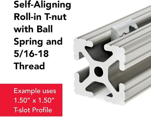 8020, 3917, 15 Series 5/16-18 Steel Roll in T-Nut with Ball Spring - T Slot T-Slotted Accessories for 80/20 Aluminum Extrusion - Hardware Nuts (15 Pack) in Saudi Arabia