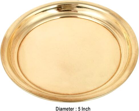 مجموعة الحرف اليدوية الهندية الصغيرة بهوج ثالي لطبق بوجا كانها ثاكور جي الهندي الهندوسي. طقم 5 قطع (طبق، كاتوري، زجاج، ملعقة) in Kuwait