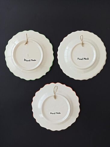 Ayennur Turkish Decorative Plates Set of 3-7.08 Inch(18cm) Handmade Ceramic for Wall Hanging Home Decor in Kuwait