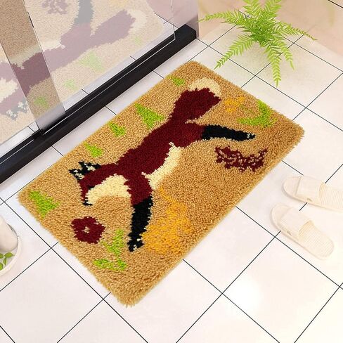 مجموعة خطافات مزلاج من clubevy DIY مجموعة غرز متقاطعة تطريز للبالغين المبتدئين، سجادة مكتب أرضية مستطيلة لتزيين المنزل، الكلاب in Kuwait