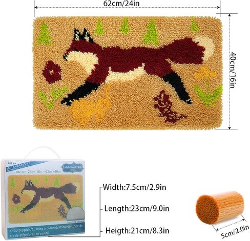 مجموعة خطافات مزلاج من clubevy DIY مجموعة غرز متقاطعة تطريز للبالغين المبتدئين، سجادة مكتب أرضية مستطيلة لتزيين المنزل، الكلاب in Kuwait