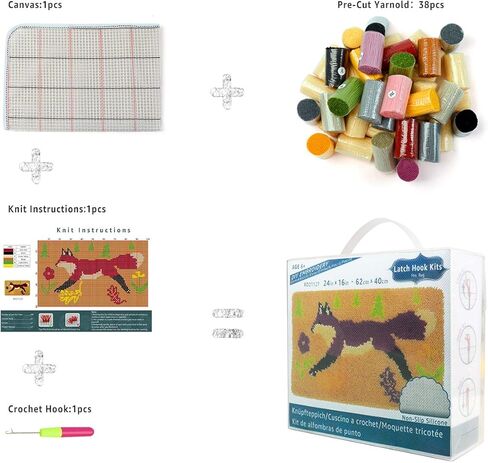 مجموعة خطافات مزلاج من clubevy DIY مجموعة غرز متقاطعة تطريز للبالغين المبتدئين، سجادة مكتب أرضية مستطيلة لتزيين المنزل، الكلاب in Kuwait