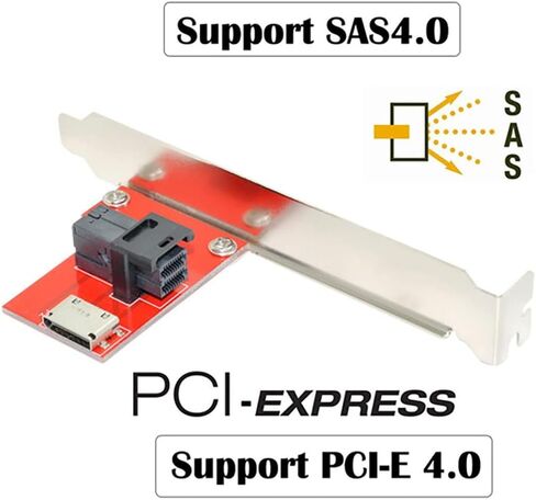 PCI-Express 4.0 Mini SAS HD SFF-8643 إلى Oculink SFF-8611 SFF-8612 PCBA شاحن أنثي مع قوس in Saudi Arabia