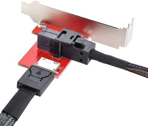PCI-Express 4.0 Mini SAS HD SFF-8643 إلى Oculink SFF-8611 SFF-8612 PCBA شاحن أنثي مع قوس in Saudi Arabia