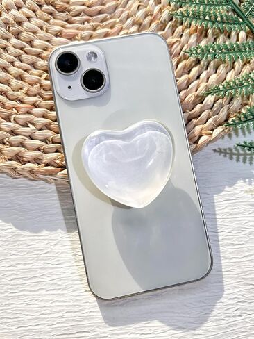 VJQ Simple Heart 3D Phone Grip Stand, Cute Solid Color Cell Phone Holder,Collapsible Phone Charms Accessory,Expanding Kickstand Phone Grip with Interchangeable Base,Grip Handle for Kindle in Saudi Arabia