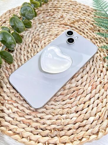 VJQ Simple Heart 3D Phone Grip Stand, Cute Solid Color Cell Phone Holder,Collapsible Phone Charms Accessory,Expanding Kickstand Phone Grip with Interchangeable Base,Grip Handle for Kindle in Saudi Arabia