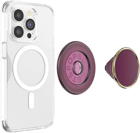 PopSockets Phone Grip with Expanding Kickstand, Compatible with MagSafe, Adapter Ring for MagSafe Included, Wireless Charging Compatible - Circus Regrind Coco Crème in Saudi Arabia