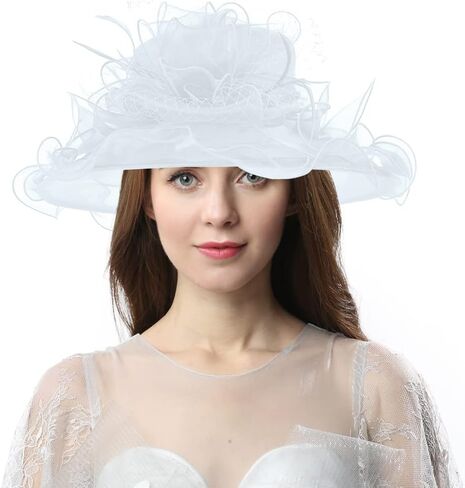 Women Fancy Derby Church Tea Party Dress Hat Fascinator with Peacock Feathers in Saudi Arabia