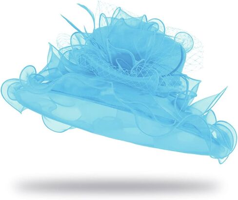 Women Fancy Derby Church Tea Party Dress Hat Fascinator with Peacock Feathers in Saudi Arabia