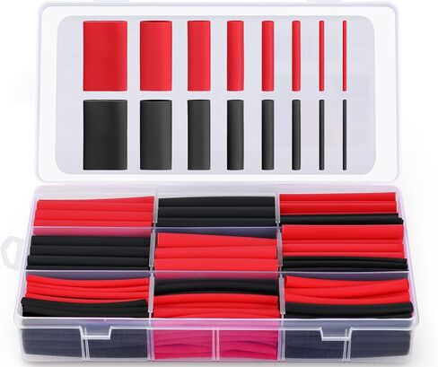[355PCS] 3:1 Heat Shrink Tubing Kit, Wire Shrink Wrap Tubing, Shrink Tubes Electrical, Industrial Heat-Shrink Tubing, Marine Grade Adhesive, Automotive Wire wrap for DIY, (8 Sizes, Black) USOONESP in Saudi Arabia