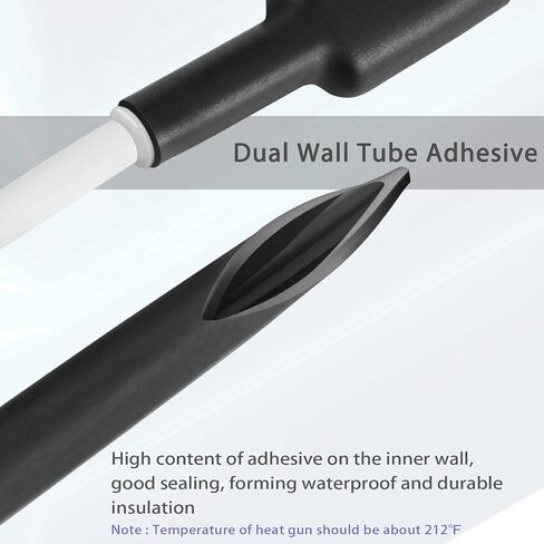 [355PCS] 3:1 Heat Shrink Tubing Kit, Wire Shrink Wrap Tubing, Shrink Tubes Electrical, Industrial Heat-Shrink Tubing, Marine Grade Adhesive, Automotive Wire wrap for DIY, (8 Sizes, Black) USOONESP in Saudi Arabia