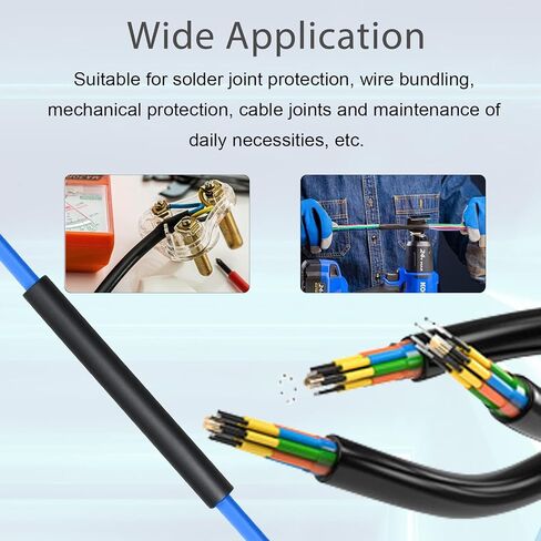 [355PCS] 3:1 Heat Shrink Tubing Kit, Wire Shrink Wrap Tubing, Shrink Tubes Electrical, Industrial Heat-Shrink Tubing, Marine Grade Adhesive, Automotive Wire wrap for DIY, (8 Sizes, Black) USOONESP in Saudi Arabia