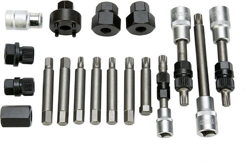 8MILELAKE 18 Pcs Alternator Pulley Service Decoupler Insert Bit Socket Set Tool Kit Car Pulley Removal Decoupling Puller in Saudi Arabia